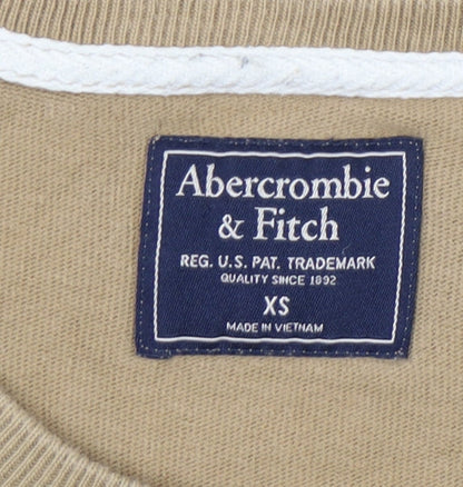 Abercrombie & Fitch Womens Beige XS Short Sleeve Cotton T-Shirt