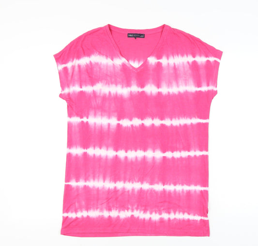 Womens UK Size 8 Marks and Spencer Pink Basic T-Shirt