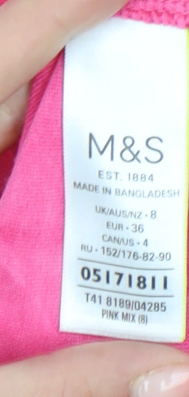 Womens UK Size 8 Marks and Spencer Pink Basic T-Shirt