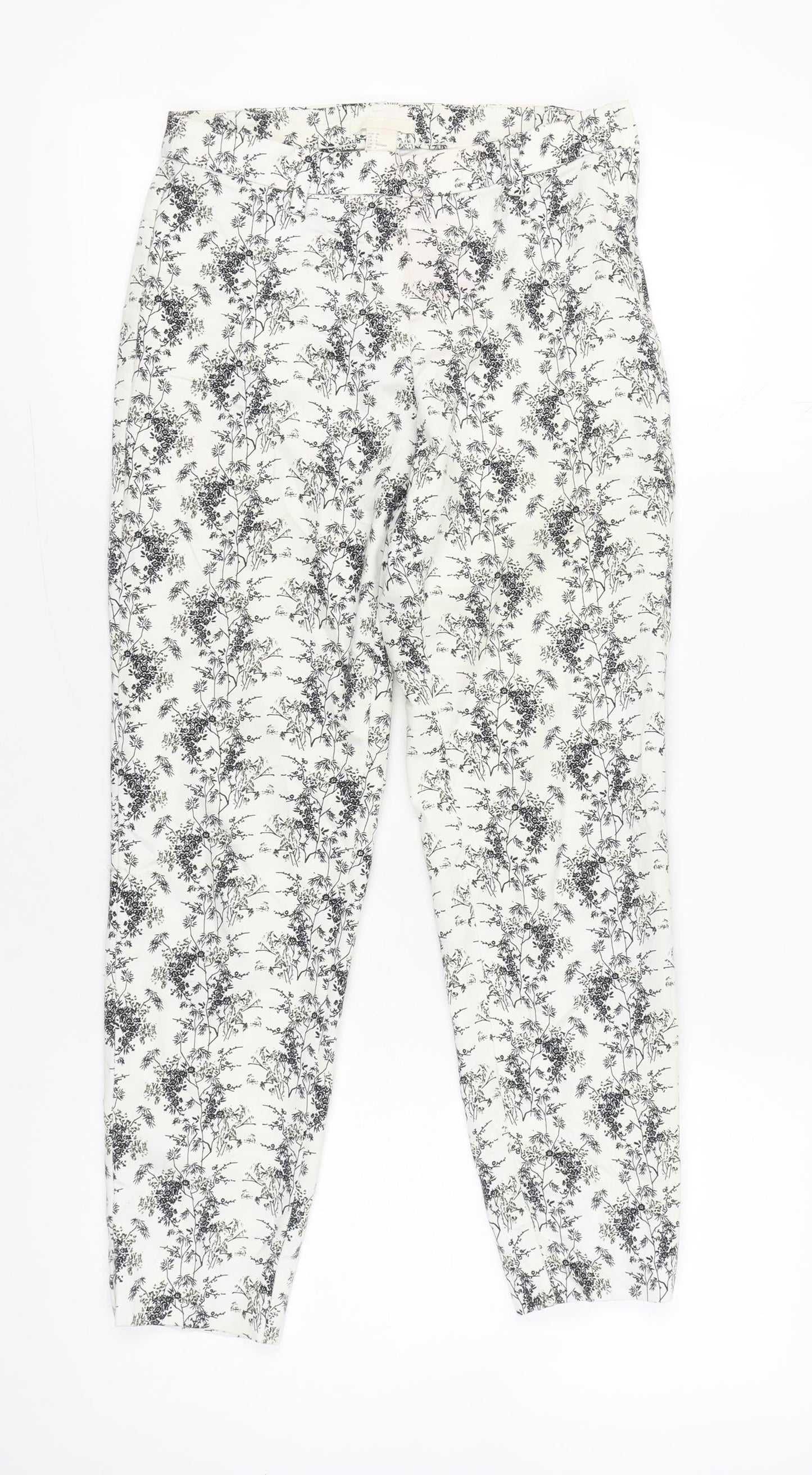 Womens UK Size 6 H&M Slim Fit CasualWorkwear White Trousers