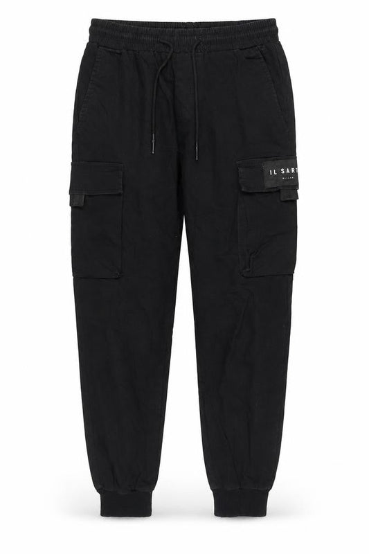 IL Sarto Boys Black Cargo Jogger Trousers 28in Waist Cotton Blend