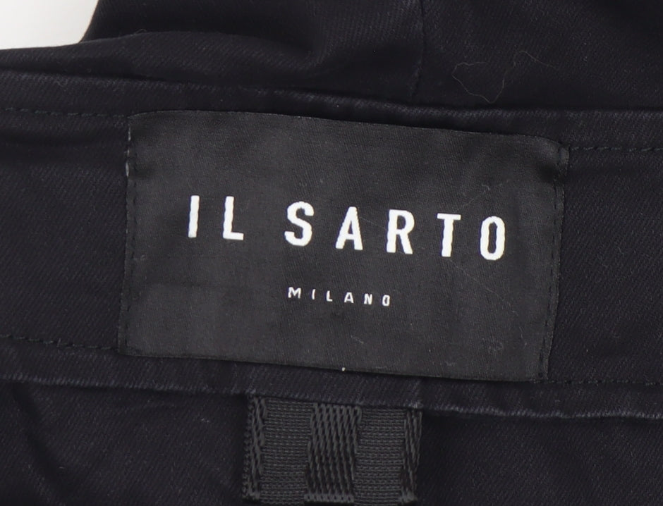 IL Sarto Boys Black Cargo Jogger Trousers 28in Waist Cotton Blend