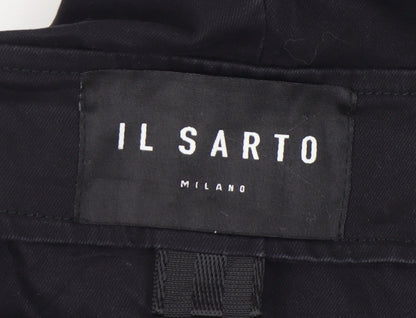 IL Sarto Boys Black Cargo Jogger Trousers 28in Waist Cotton Blend