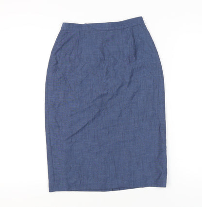 Marks and Spencer Women's Blue Size 10 Pencil Skirt High Waist Lined