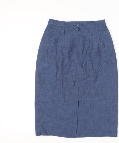 Marks and Spencer Women's Blue Size 10 Pencil Skirt High Waist Lined