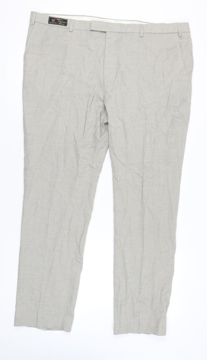 Marks and Spencer Men's Beige Linen Blend Tailored Dress Pants 46x33