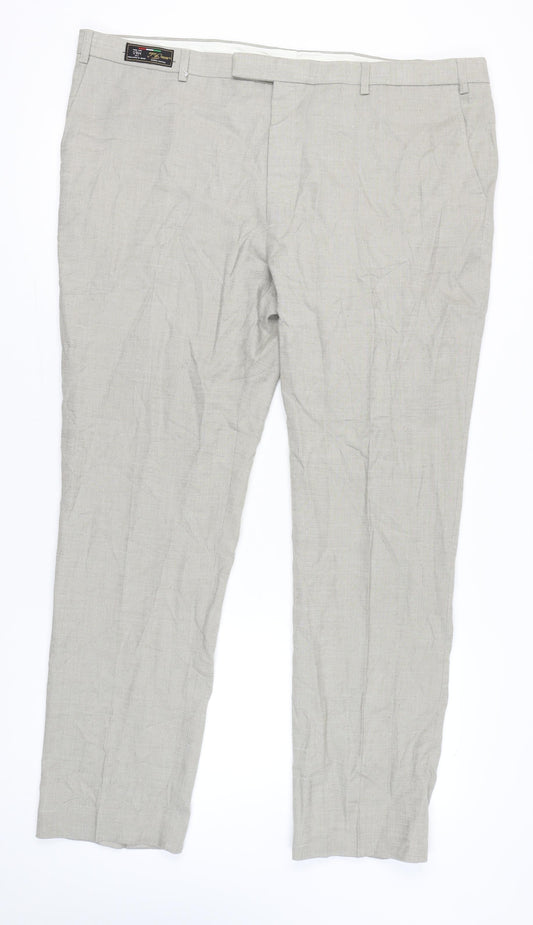 Marks and Spencer Men's Beige Linen Blend Tailored Dress Pants 46x33