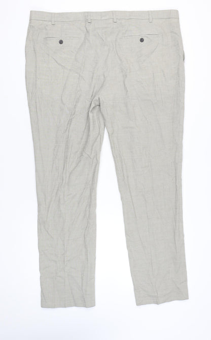 Marks and Spencer Men's Beige Linen Blend Tailored Dress Pants 46x33