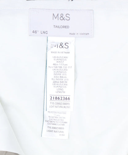 Marks and Spencer Men's Beige Linen Blend Tailored Dress Pants 46x33
