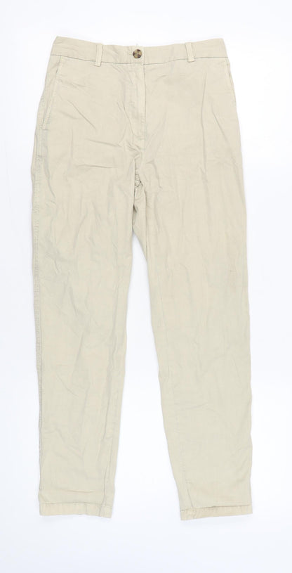 Womens UK Size 6 Marks and Spencer Regular Fit Chino Beige Trousers