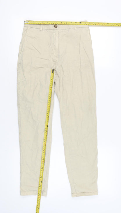 Womens UK Size 6 Marks and Spencer Regular Fit Chino Beige Trousers