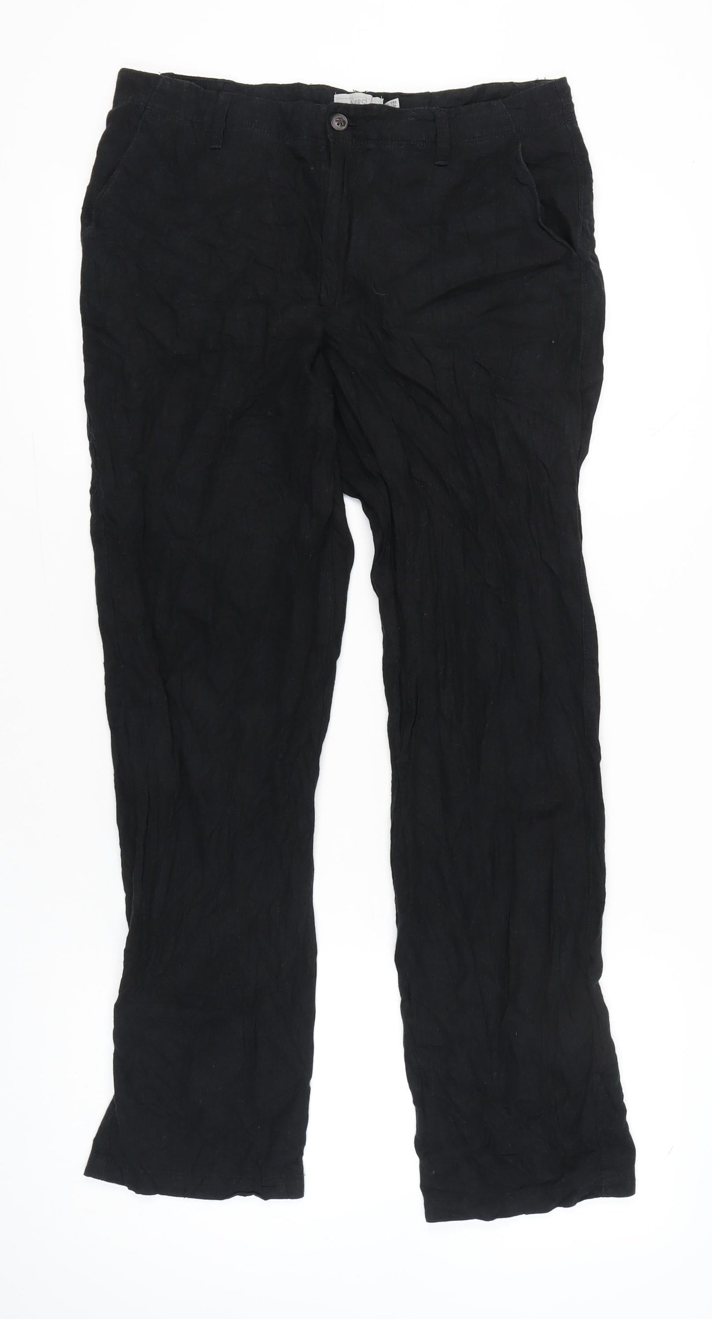 Womens UK Size 16 Marks and Spencer Regular Fit CasualTravelBusiness Black Trous