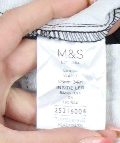 Womens UK Size 16 Marks and Spencer Regular Fit CasualTravelBusiness Black Trous
