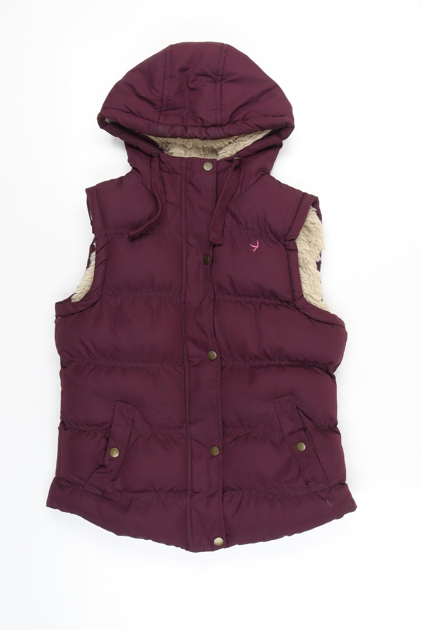 Atmosphere Womens Purple Hooded Puffer Waistcoat Size 10