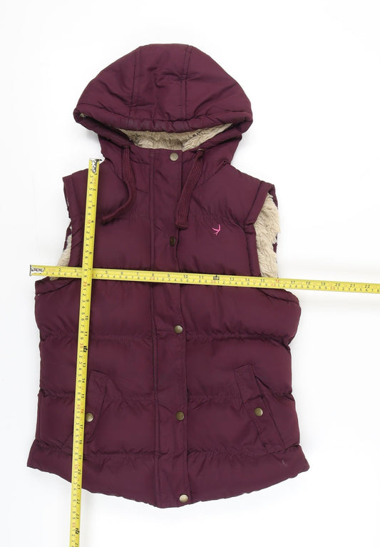 Atmosphere Womens Purple Hooded Puffer Waistcoat Size 10