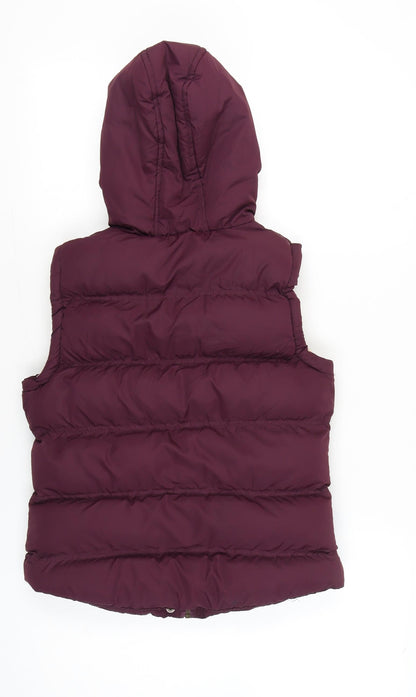 Atmosphere Womens Purple Hooded Puffer Waistcoat Size 10