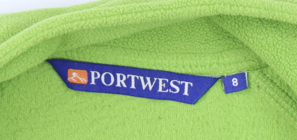 Portwest Womens Green Fleece Jacket Size 8 Full Zip Outdoor Casual