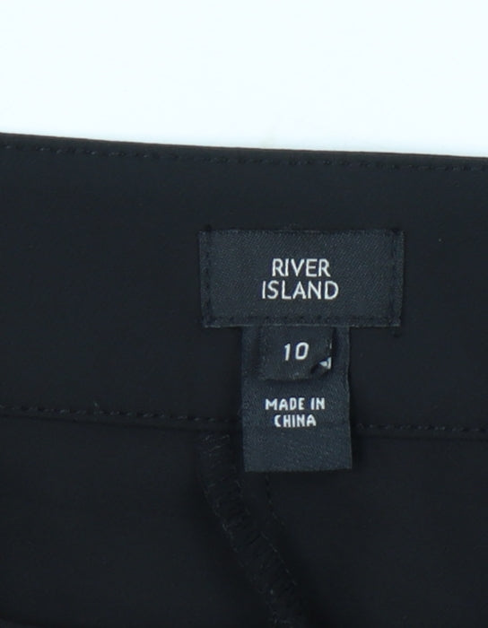 River Island Women Black Size 10 Slim Fit Dress Pants Work Trousers