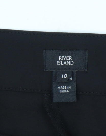 River Island Women Black Size 10 Slim Fit Dress Pants Work Trousers