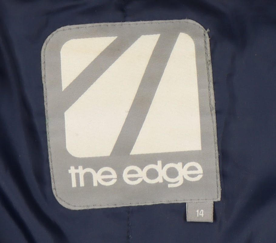The Edge Womens Blue Size 14 Hooded Insulated Puffer Jacket