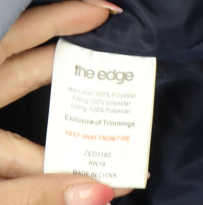 The Edge Womens Blue Size 14 Hooded Insulated Puffer Jacket