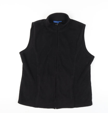 Karen Scott Women’s Black Fleece Waistcoat Bodywarmer Size S