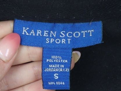 Karen Scott Women’s Black Fleece Waistcoat Bodywarmer Size S