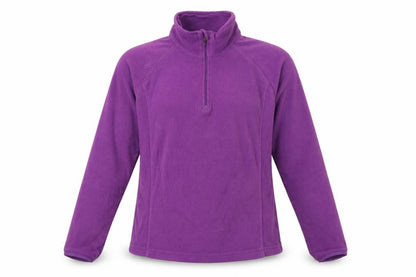 Cup's Womens Purple Fleece Sweatshirt M 1/4 Zip Long Sleeve Polyester