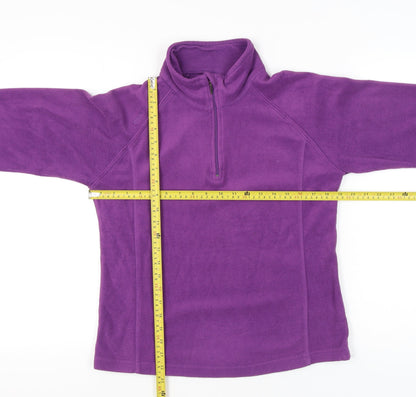 Cup's Womens Purple Fleece Sweatshirt M 1/4 Zip Long Sleeve Polyester
