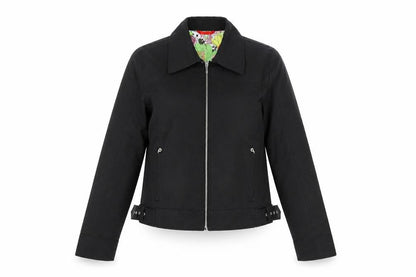 Damo Womens Black Size 10 Biker Jacket Cotton Blend