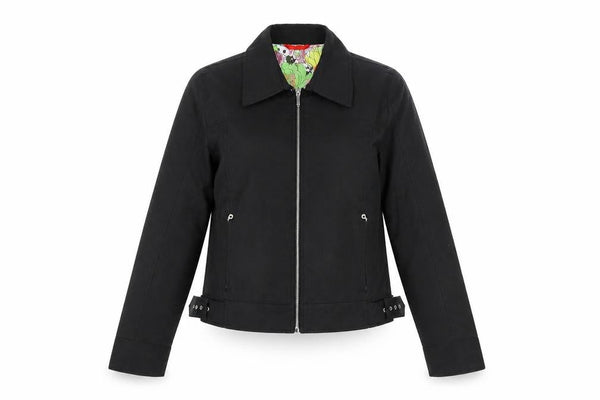 Damo Womens Black Size 10 Biker Jacket Cotton Blend