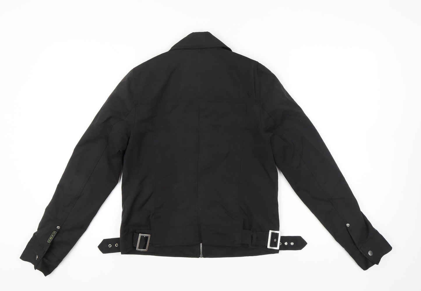Damo Womens Black Size 10 Biker Jacket Cotton Blend