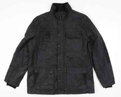F&F Men's Black XL Utility Jacket Cotton Blend Lined Workwear