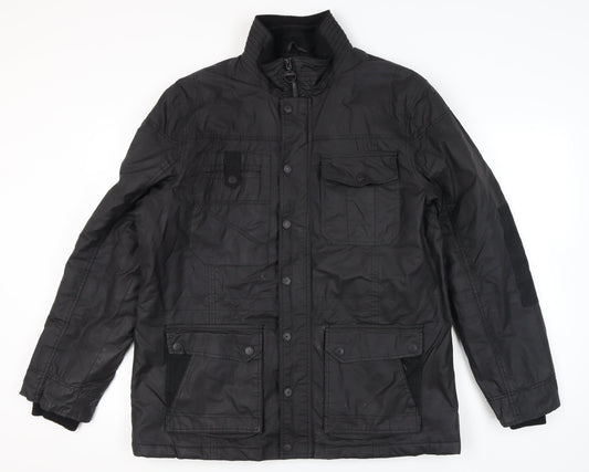 F&F Men's Black XL Utility Jacket Cotton Blend Lined Workwear