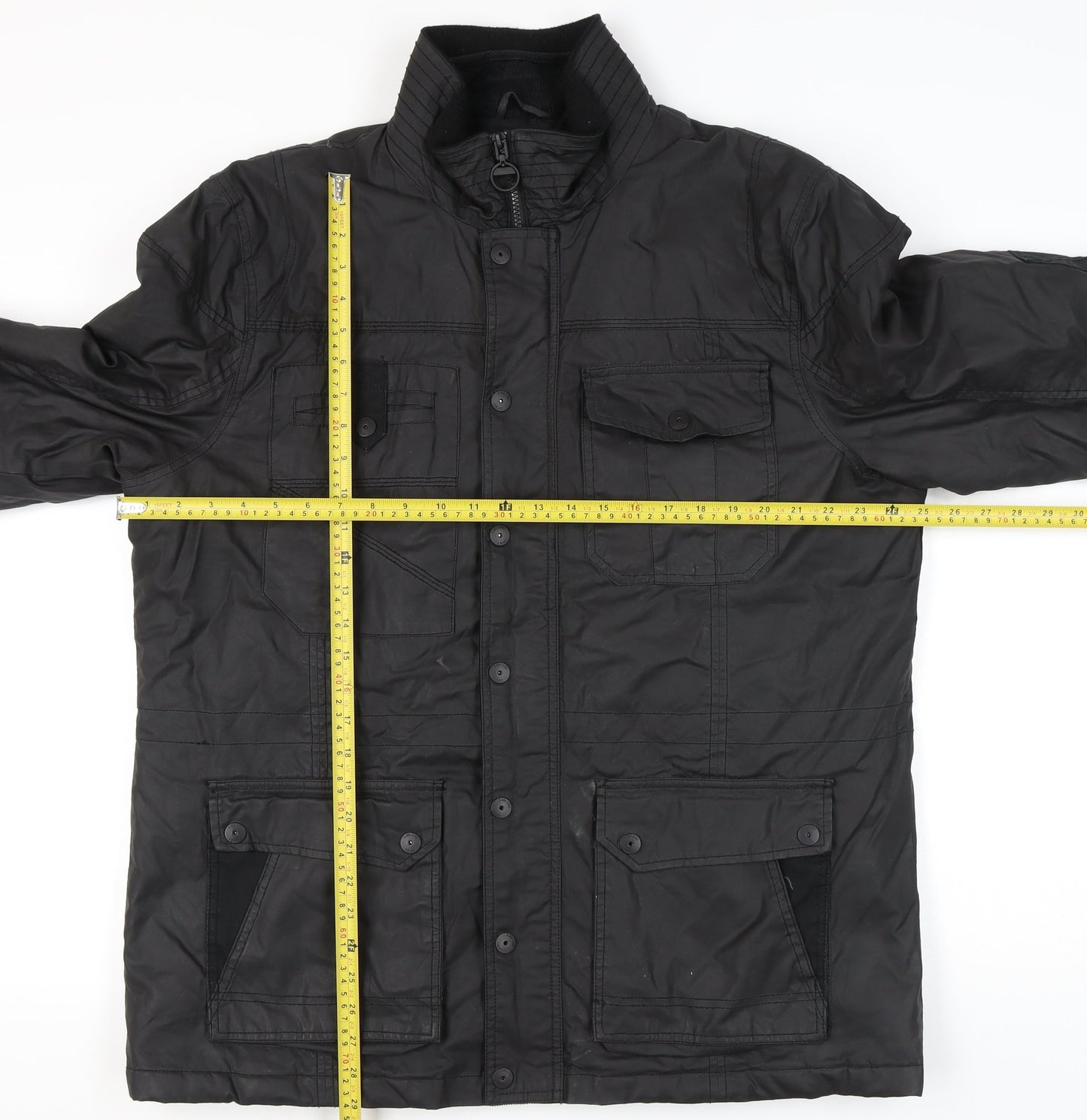 F&F Men's Black XL Utility Jacket Cotton Blend Lined Workwear