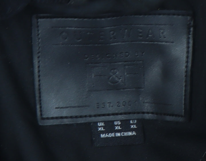 F&F Men's Black XL Utility Jacket Cotton Blend Lined Workwear