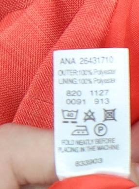 George Women’s Orange Suit Top Size 16 Polyester Short Sleeve Four-Button