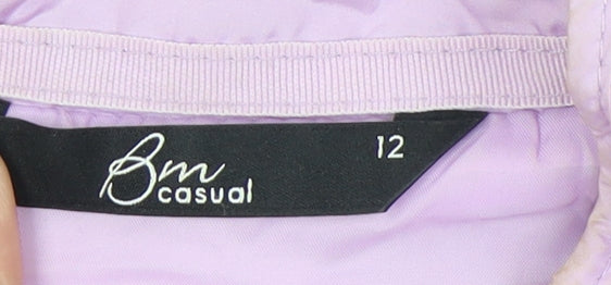 Womens UK Size 12 BM Casual Purple Quilted Coat