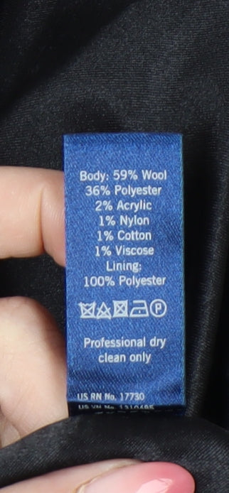 Cherokee Women Black Grey Plaid Wool Blend Overcoat UK 12