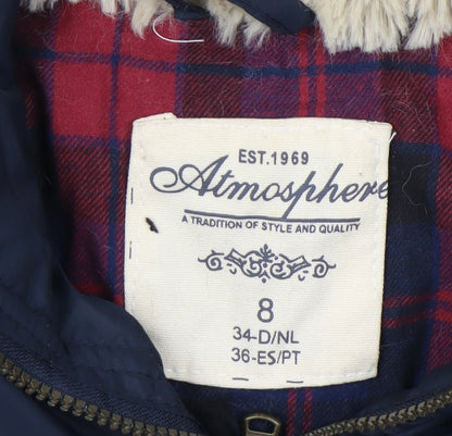 Atmosphere Women’s Blue Size 8 Hooded Puffer Waistcoat
