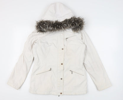 Womens UK Size S Weatherproof White Parka Coat