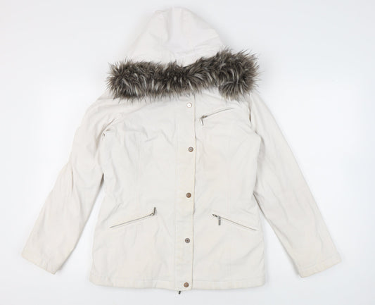 Womens UK Size S Weatherproof White Parka Coat