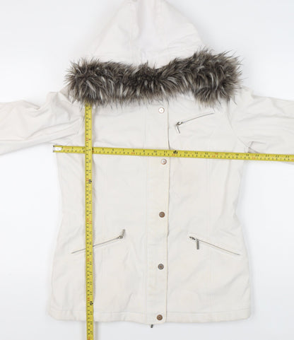 Womens UK Size S Weatherproof White Parka Coat