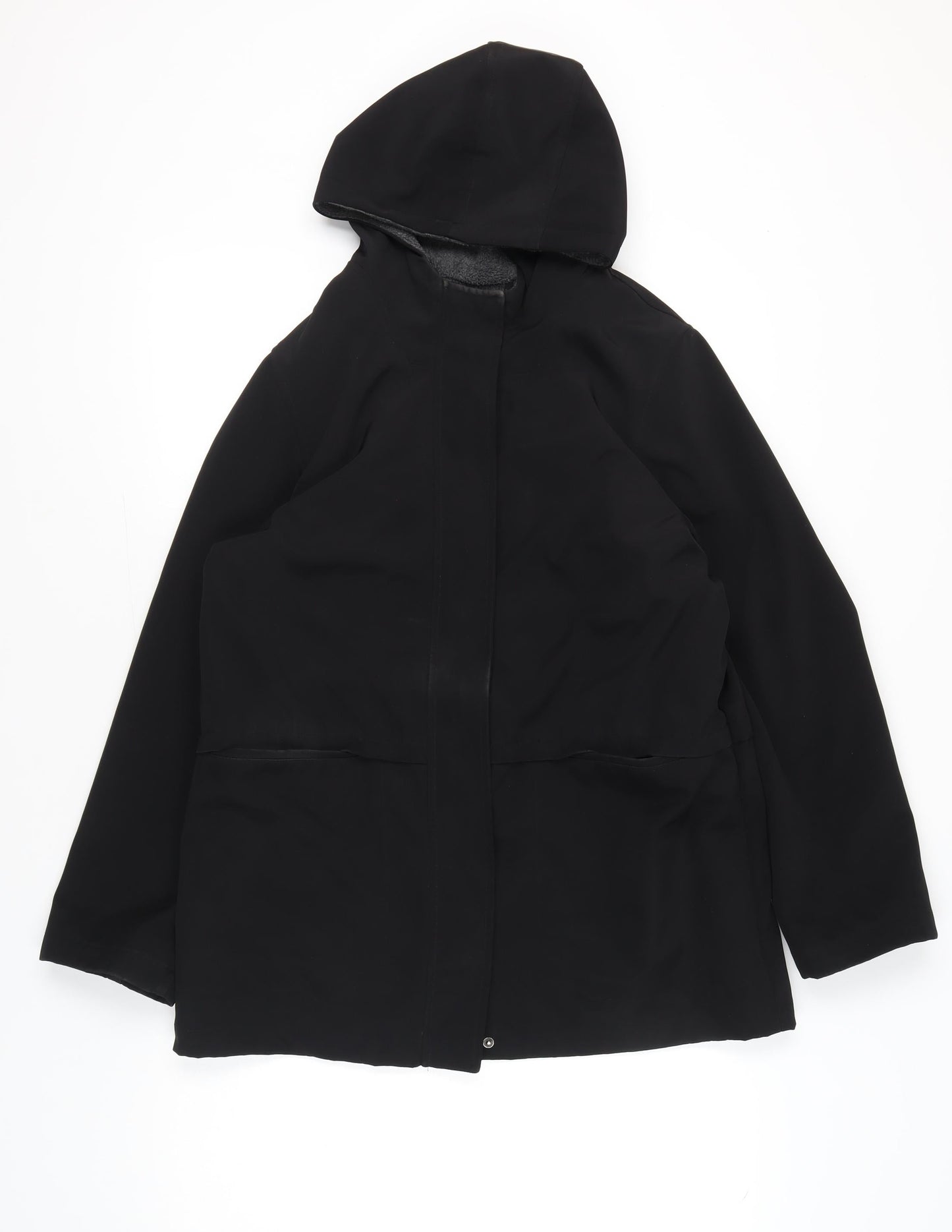 Womens UK Size 14 BHS Black Parka Coat