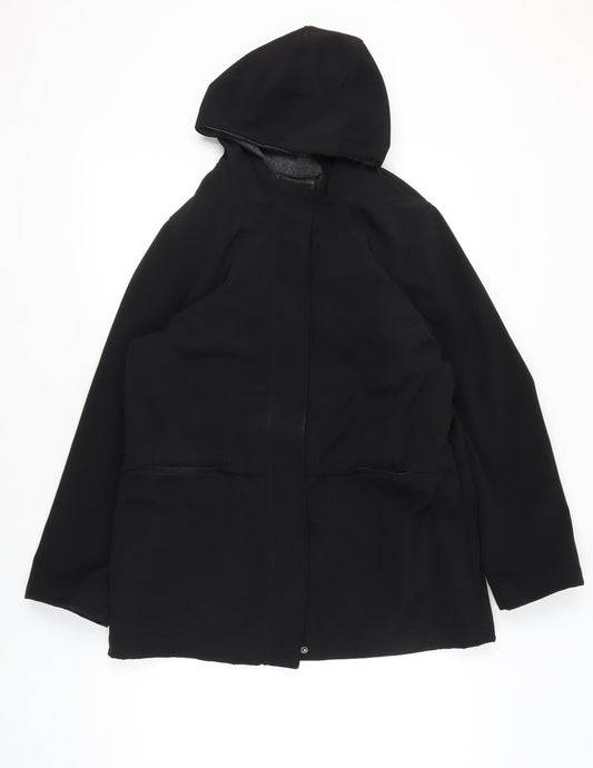 Womens UK Size 14 BHS Black Parka Coat