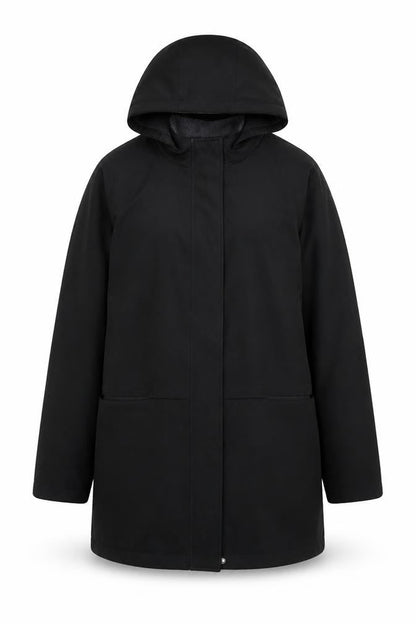 Womens UK Size 14 BHS Black Parka Coat