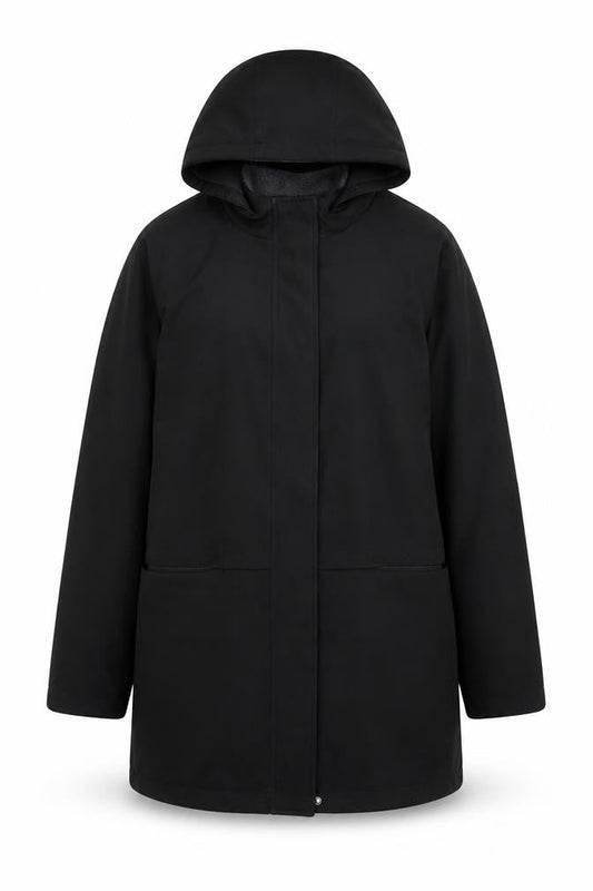 Womens UK Size 14 BHS Black Parka Coat