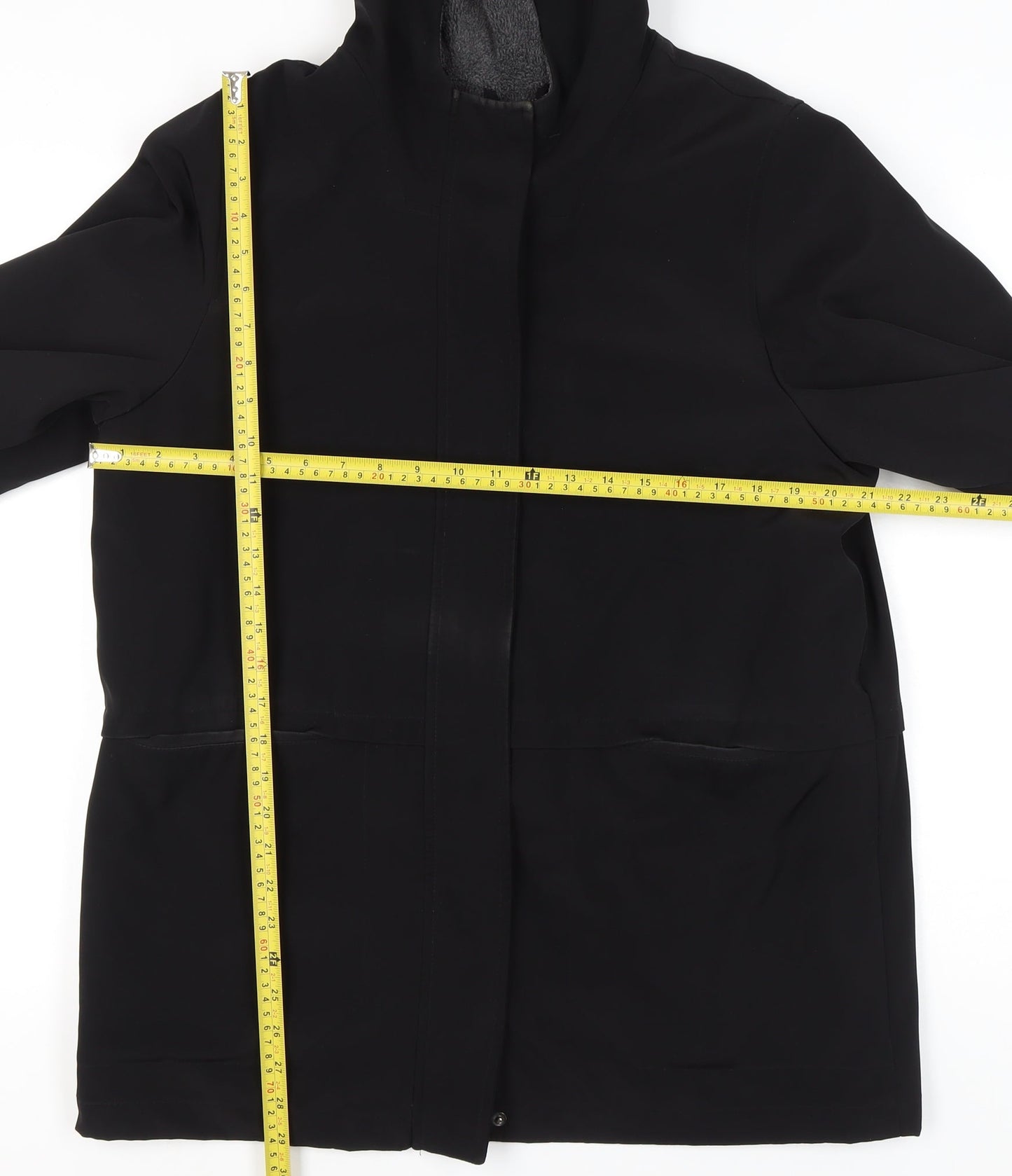 Womens UK Size 14 BHS Black Parka Coat