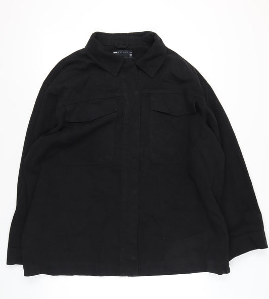 ASOS DESIGN Women’s Black Cotton Plus Size 22 Casual Basic Jacket