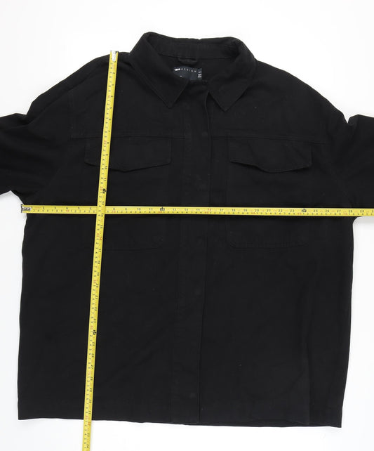 ASOS DESIGN Women’s Black Cotton Plus Size 22 Casual Basic Jacket